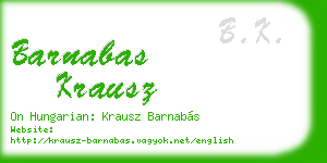 barnabas krausz business card