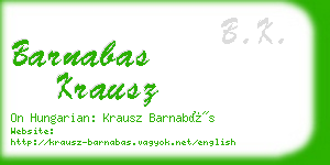 barnabas krausz business card